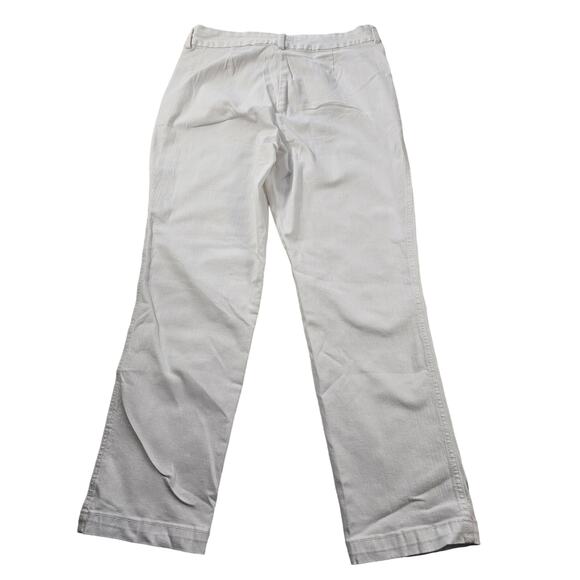 Nydj size 6 white ankle pants slacks lift tuck EUC 30x27 Midrise career casual - Picture 1 of 6